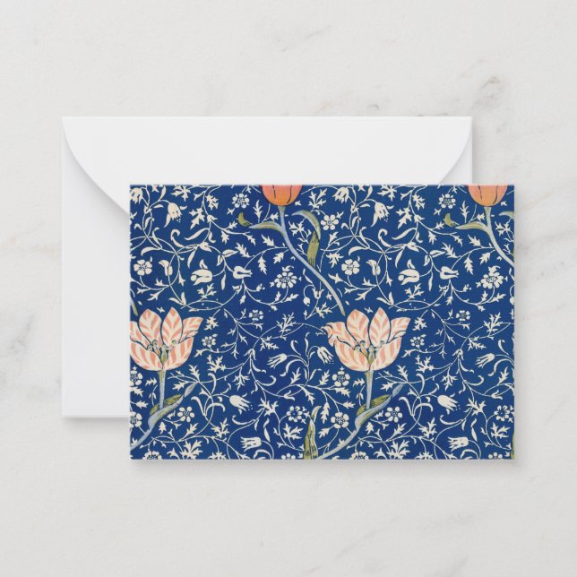 Cartão De Notas William Morris Medway Blue Floral (Frente)