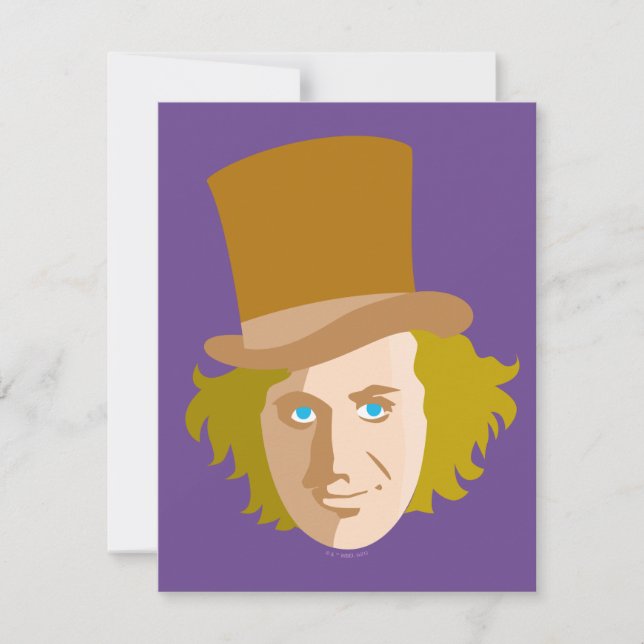 Cartão De Notas Willy Wonka Stenciled Face Graphic (Frente)