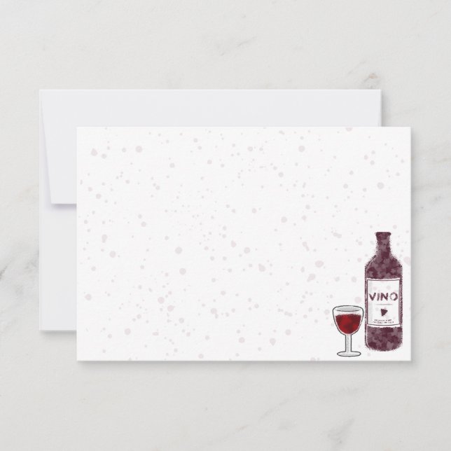 Cartão De Notas Wine Lover Blank Watercolor (Frente)
