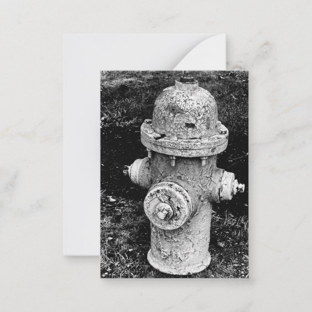 Cartão De Notas Worn Chipped Rusty Old Fire Hydrant Photograph (Frente)