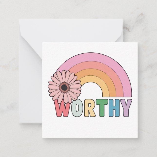 Cartão De Notas Worthy Rainbow Bloom (Frente)