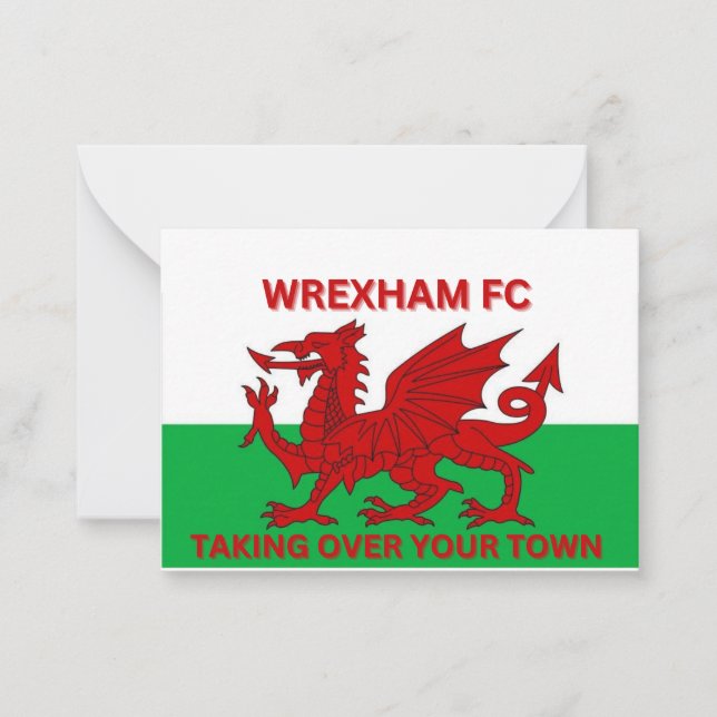 Cartão De Notas Wrexham Fc assumindo sua cidade (Frente)