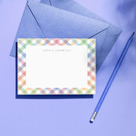 Cartão De Notas Xadrez arco-íris fofo personalizado infantil