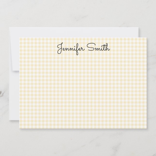 Cartão De Notas Xadrez Mini Amarelo Limão Pastel (Frente)
