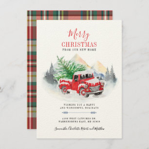 Cartão De Notas Xadrez móvel de feriado Mudança de endereço Natal