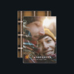 Cartão De Notas xadrez orçamentária 1 foto Feriado de Natal<br><div class="desc">texto elegante do efeito ouro do orçamento,  tipografia ousada e xadrez de mostarda,  o cartão com fotos do feriado 1 cria certamente a impressão certa. espalhar alegria festiva para o Natal e o ano novo</div>