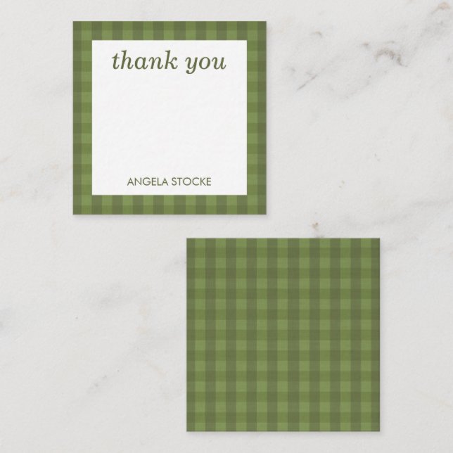 Cartão De Notas Xadrez Verde Personalizado (Frente/Verso)