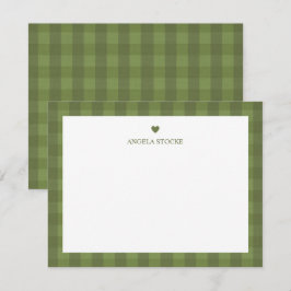 Cartão De Notas Xadrez Verde Personalizado