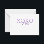 Cartão De Notas Xoxo dia dos namorados adicione nome roxo pastel m<br><div class="desc">lindo design</div>
