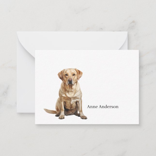 Cartão De Notas Yellow Labrador Retriever Note Card (Frente)