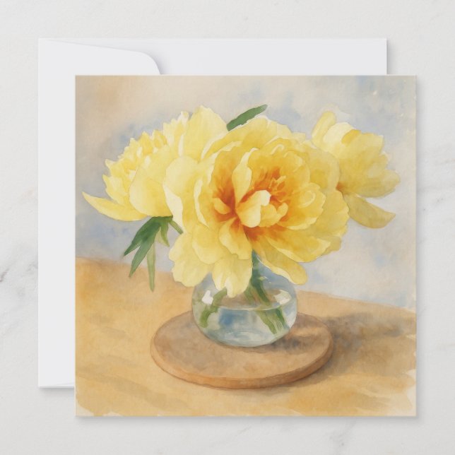 Cartão De Notas Yellow Peonies - Note Cards (Frente)