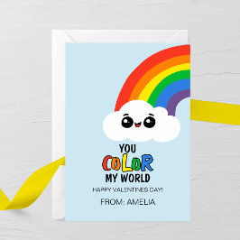 Cartão De Notas You Color My World Kids Valentine Card