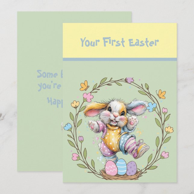 Cartão De Notas Your First Easter Flat Note Card (Frente/Verso)