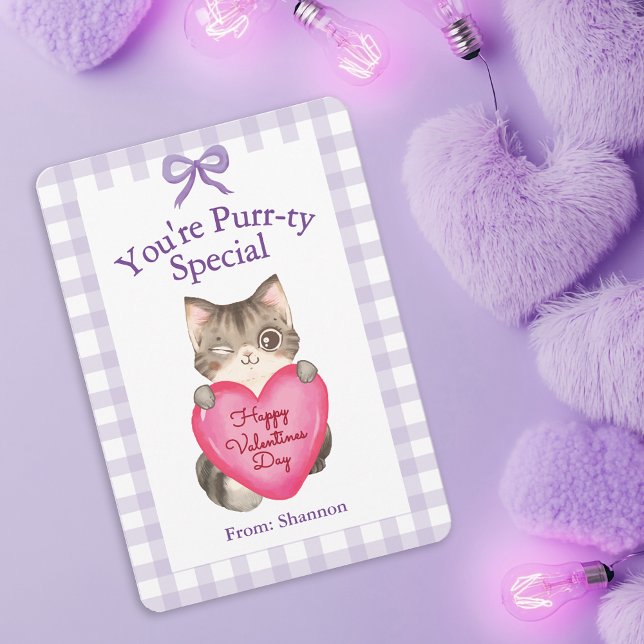 Cartão De Notas You're Purr-ty Special Kitty Cat Valentine's Day (Criador carregado)