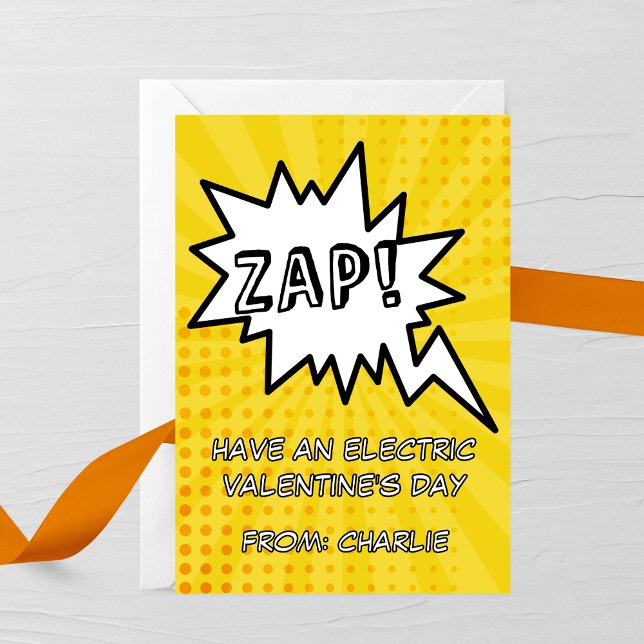 Cartão De Notas Zap! Electric Valentine’s Day Card (Criador carregado)
