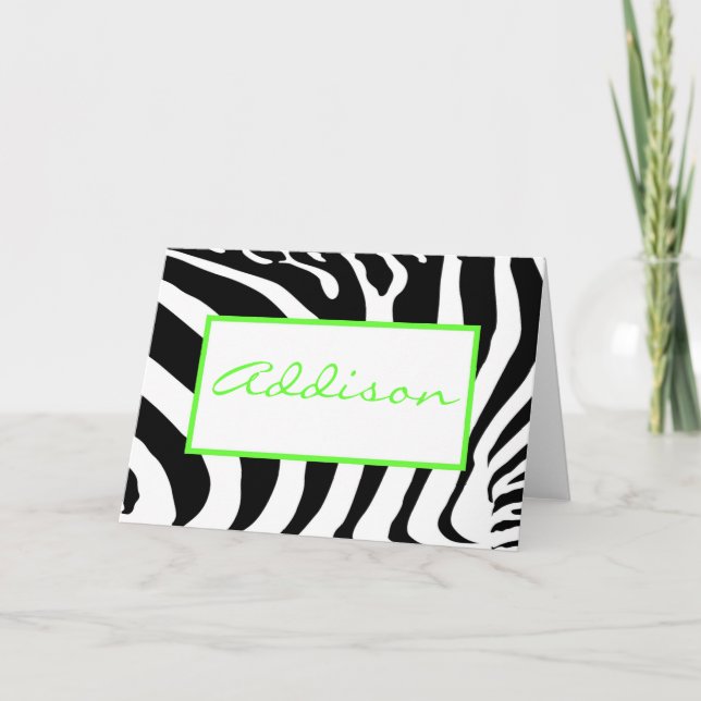Cartão De Notas Zebra no limão (Frente)