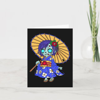 Cartão De Notas Zombie japonês giro