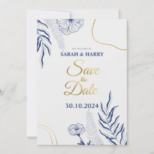 Cartão de Notificação de Casamento Botânico Elegan