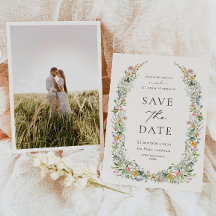 Cartão de Notificação de Casamento com Foto de Flo