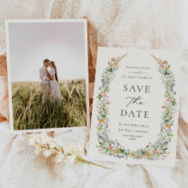 Cartão de Notificação de Casamento com Foto de Flo