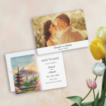 Cartão de Notificação de Casamento no Destino Tóqu