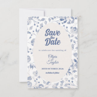 Cartão de Notificação de Data de Aquarela Flora Az