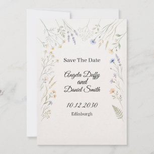 Cartão de Notificação de Data de Casamento com Flo