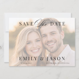 Cartão de Notificação de Data de Casamento com Let