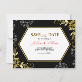 Cartão de Notificação de Data de Casamento em Pret