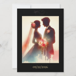 Cartão de Notificação de Data de Casamento Love in