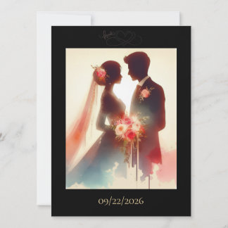 Cartão de Notificação de Data de Casamento Love in