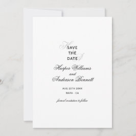 Cartão de Notificação de Data de Casamento Simples