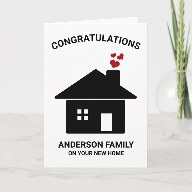 Cartão de Nova Casa Personalizado, Cartão de Aquec (Frente)