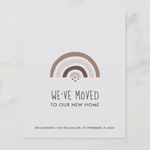 Cartão de Novo Endereço Arco-íris Bege Orçamento