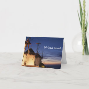 Cartão de novo endereço para a ilha grega