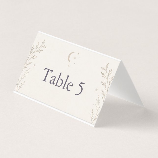 Cartão de Número da Mesa de Casamento Celestial (Frente)