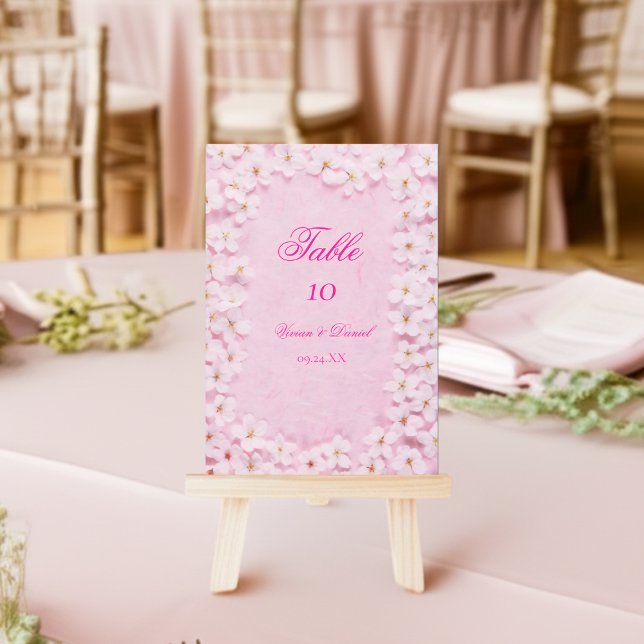 Cartão de Número da Mesa de Casamento de Cerejeira (Criador carregado)