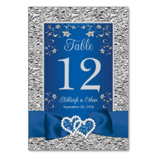 Cartão de Número da Mesa de Casamento de Corações