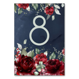 Cartão De Número Da Mesa De Casamento De Rosas