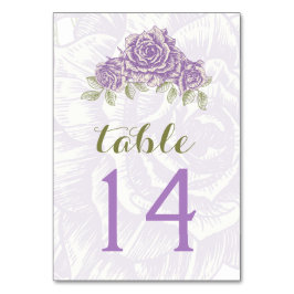 Cartão de número da mesa de casamento de rosas rox