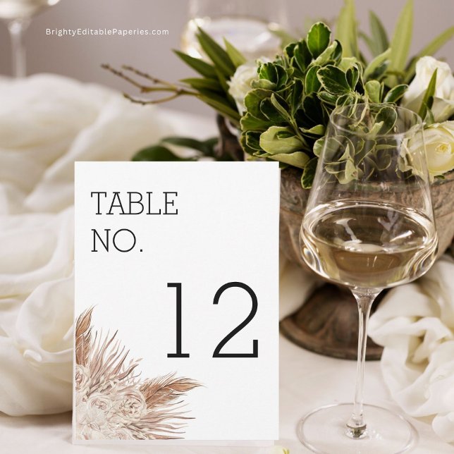 Cartão de Número da Mesa de Casamento Moderno Rust (Personalize Your Reception with Rustic Table Numbers)