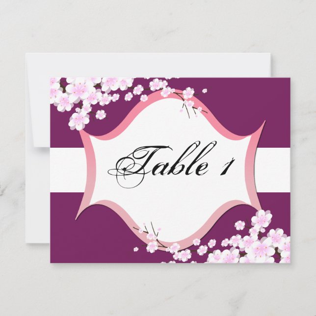 Cartão de Número da Mesa de Casamento - Sangria Fl (Frente)