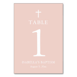 Cartão de Número da Mesa do Batismo de Rapariga Ro