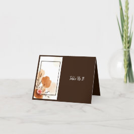 Cartão de número da tabela Boho Earthy Floral Acce