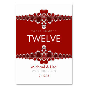 Cartão de Número da Tabela de Casamento de Locai
