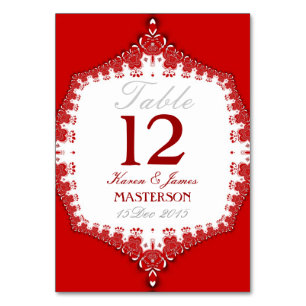 Cartão de Número da Tabela de Casamento de Luz Ver