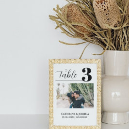 Cartão de número da tabela de decoração de Casamen