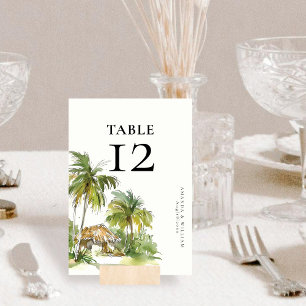 Cartão de Número da Tabela de Destino Tropical