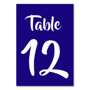 Cartão de Número da Tabela de Fundo Real Azul