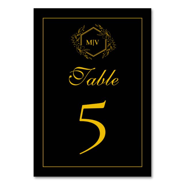 Cartão de Número da Tabela de Repouso do Monograma (Frente)